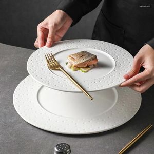 Pratos puro branco bife bife ocidental pan espaguete placa plana el restaurante comercial pêndulo cozinha privada utensílios de mesa