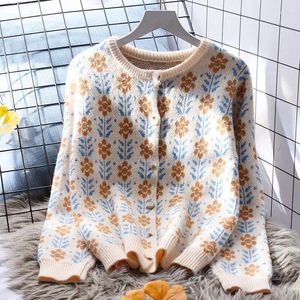 Maglioni da donna Stampa Korejepo Cappotto maglione sottile delicato Allentato pigro Autunno Inverno Coreano Abiti morbidi Cardigan lavorato a maglia a maniche lunghe