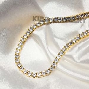 Kibo hiphop smycken isade ut kedjor vvs d färg moissanite diamant real 9k 10k 14k massiv guldhalsband tenniskedja