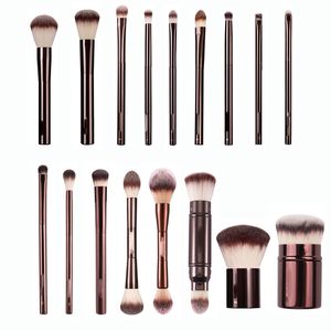 Hourgla Pennelli per trucco Scolpire fondotinta in polvere, fard, contorno, ciglia, ombretto, correttore, eyeliner, pennello con manico in metallo