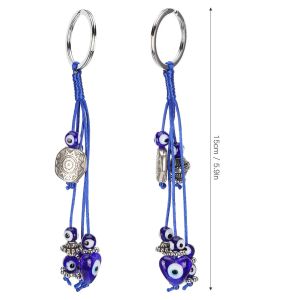 Chaveiros Lanyards L Azul Evil Eye Keychain Turco Amet Charme Pingente Lucky Ion Tassel Hanger Moda Jóias Acessórios de Carro Presente Dr Amqh1