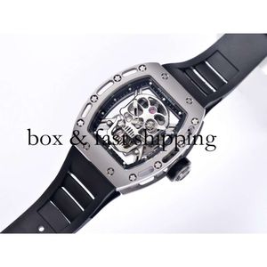 YS JB RM052-01 SuperClone Active Tourbillon Watches Wristwatch Skull Designer RM52 Diamond Hollowed Automicatic Ceramic11 Montres de Luxe