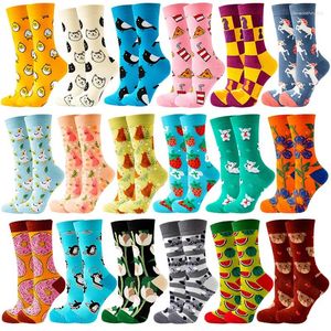 Frauen Socken 1 paar frauen Blume Mujer Erdbeere Wassermelone Obst Chaussette Tier Harajuku Stil Baumwolle Glücklich Calcitines