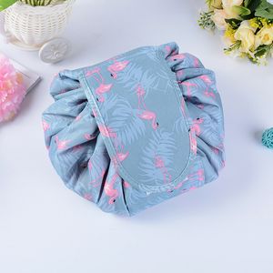 2 Försäljning 6 Styles DrawString Cosmetic Bag stor kapacitet Rese Portable Lazy Cosmetic Bags Cartoon Make Up Pouch Makeup Gratis frakt