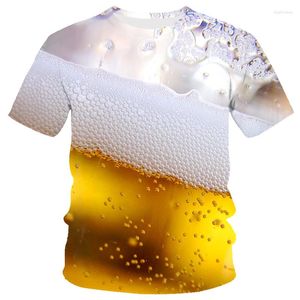 Koszule męskie upuść 2023 Summer Beer 3D Printed Men Tshirt krótkie wód rękawowe O-Neck Tee Funny Streetwear