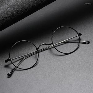 Sunglasses Frames Pure Titanium Small Round Glasses Frame Men Custom Myopia Prescription Eyeglasses Women Japanese Retro Designer Handmade