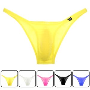 Underbyxor designade låg midja sexiga män underkläder trosor gay penis påse män bikini kort sömnkläder nylon jockstrapunderpants