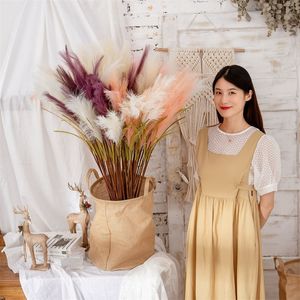 Faux Pampas Grass Decorative Flowers Large 100cm Tall Artificial Pampas Grass Branches Fake Fluffy Stems Plants Floor Vase Party Home Decoration