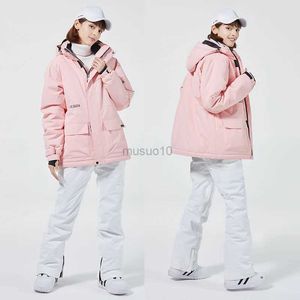 Other Sporting Goods Ski Suit Winter Men Women Solid Color Snow Ski Jacket Warm Windproof Thickened Snowboard Pants Waterproof Alpine Ski Set HKD231106