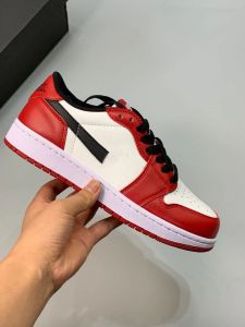 2023 Outdoor Casual Basketball Shoes for Girls Boys Jumpman 1 Låg Chicago Märke Sportkläder Designer Sneakers Varsity Red Black-White