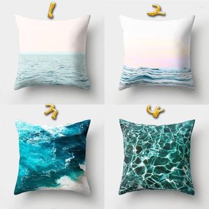 Kudde Ocean Wave Beach Pillow Case Kreativ Hushållens täckning Sea View Hogar Funda CoJines 45x45