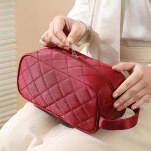 Borse portaoggetti Diamond Lattice Cosmetic Organizer Bag Cuscino Wash Pouch multifunzionale con cerniera portatile tenuto in mano per l'estate femminile