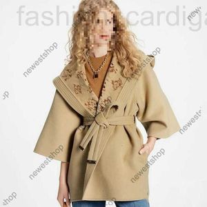 Women's Wool & Blends designer 24SS Autumn womens wool overcoat Designer Coats Women Jacket classical letter Print Woolen Material Hooded Double faced