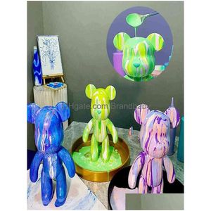 블록 DIY 유체 곰 scpture 수제 부모-자녀 장난감 23cm Iti 그림 Bearbrick Doll 폭력 선물 홈 장식 T220731 드롭 배달 dhnsg