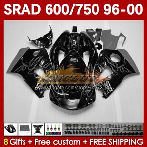 Chamas de motocicleta Bodys Grey para Suzuki Srad GSXR600 GSXR750 1996 1997 1998 1999 2000 168NO.138 GSX-R750 GSXR-600 96-00 GSXR 750 600 CC 600C 750C 96 97 98 99 00 Fakeing