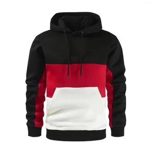 Hoodies masculinos outono e inverno casaco cor contraste zíper cardigan suéter de pelúcia grande casual com capuz top wear