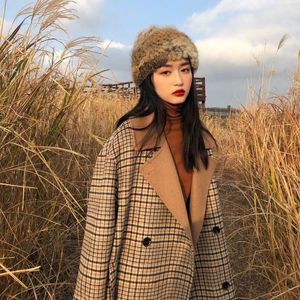 Beanies Beanie/Skull Caps Winter Fur Hat For Women Russian Real Sticked Cap Headgea Warm Beanie Hats 2023 Fashion Brand LQ11279Beanie/Skull