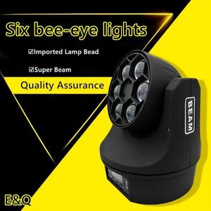 Moving Head Lights Hot Sale Six Bee Eye Moving Head Light Led Stage Light Beam Roting Flash DJ Disco Ball Free Delivery Q231107