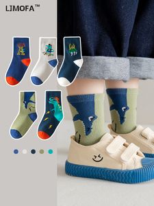 Kids Socks LJMOFA 5 Pairs Children Dinosaur Cartoon Cute Boys Cotton Warm Winter Casual Sport Boy C159 230407