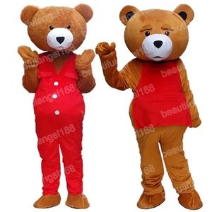Halloween Brown Teddy Bear Mascot Costume Wysokiej jakości Cartoon Temat Postacie Karnawał Unisex Dorośli rozmiar stroju świąteczne przyjęcie garnitur dla mężczyzn kobiety