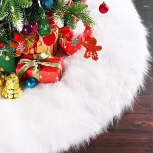 Christmas Decorations Plush Velvet Tree Skirt Snowy White Soft Faux Fur Xmas Trees Carpet Mat Ornaments For Year Party Home Decoration