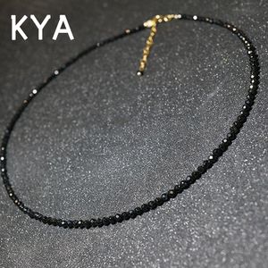 KYA Simple Black Beads Short Necklace Female Jewelry Women Choker Necklaces Bijoux Femme Ladies Party Necklace