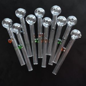 47 inch Length Pyrex Glass Oil Burner pipe Handcraft Clear Smoking Tubes for Smokers 12cm Long Thick Transparent Smoking pipes Wholesa Keqs