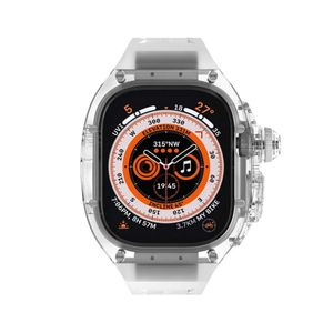 Adequado para pulseira de relógio ap ultra2 geração 49mm apple com capa de modificação de silicone semitransparente