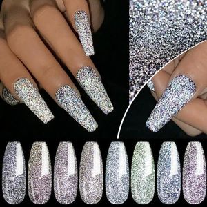 Nail Gel 15ml Reflective Glitter Polish Soak Off Art Finely Bungee UV Shiny LED Bright Diamonds R6J0