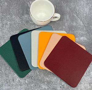 Square Placemat Triangle Coasters PVC Leather Washable Insulation Bowl Mat High Temperature Resistance Desktop Restaurant Decoration