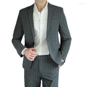 Garnitury męskie (blazerowe spodnie) garnitur męski moda szczupły dżentelmen swobodny biznes w stylu włoskiego sukienki fotela formalny 2-częściowy zestaw ślubny