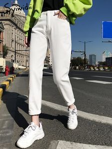 Dżinsy damskie Syiwidii ​​Białe dżinsy dla kobiet Harem Mom Dżinsy Casual Black Women's Dżins Street Denim Pants Beige Blue 230407