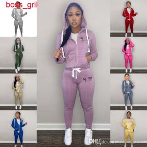 2023 Fall Winter Women Sports Tracksuits Designer Sweatsuit Zipper Hoodie Two Piece Set Plush tröja Sweatpants Jogger Suit