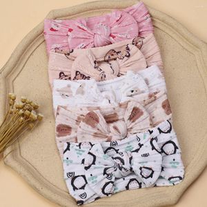 Acessórios para o cabelo 20 pc/lote dos desenhos animados tigre cão imprime náilon bebê turbante cabo de malha bandana criança meninas cabeça envoltórios natal headbands