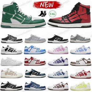 Дизайнерские кости повседневные туфли Skel Top Low For Men Women Shoe Leather Skelet Sneakers Роскошные спортивные ретро-скелет белый черный зеленый розовый тренер 36-45 M0CN#