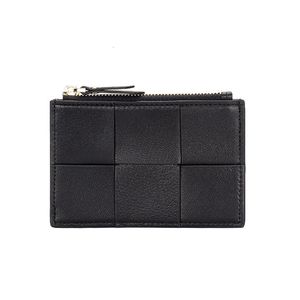 Wallets Coin Wallet Women's Sheepskin Knitted Shorts Mini Wallet Multi Card Location File Bag Leather Fashion Mini Card Holder 230407