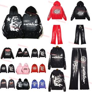 Hellstar hoodies hoodies hoodies hoodies hoodie män lösa hoodies tröja high street rappare tvättad grå tungt hantverk unisex långärmad topps helvete stjärna tröjor