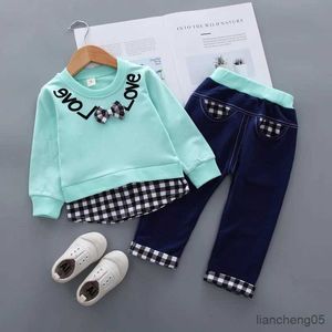 Clothing Sets New Spring Autumn Baby Girls Clothes Suit Children T-Shirt Pants 2Pcs/Sets Toddler Casual Costume Infant Outfits Kids Tracksuits R231107