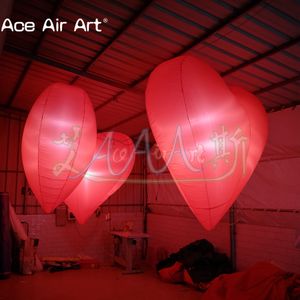 Accept Customized Decoration Inflatable Hearts Advertising Hanging Heart Model with Led Lights for Valentine's Day