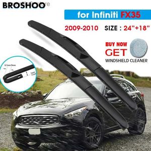 Windshield Wipers Car Wiper Blade For Infiniti FX35 24"+18" 2009-2010 Auto Windscreen Windshield Wipers Blades Window Wash Fit U Hook Arms Q231107