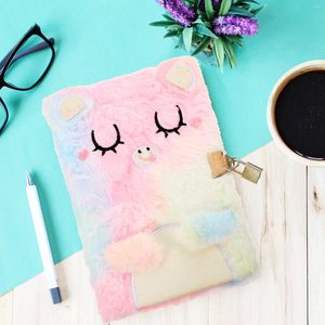 日記のノートブックブックプランナーガールズジャーナルFluffy Students Girl Stationery Writing Agenda Gift Student Lock Secret Daily