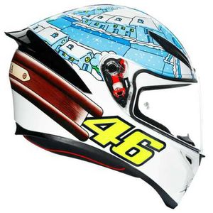 AGV Full Helmets Men and Women's Motorcycle Helmets AGV K1 Hełm motocyklowy Rossi Winter Test WN 1SSL 9JU8