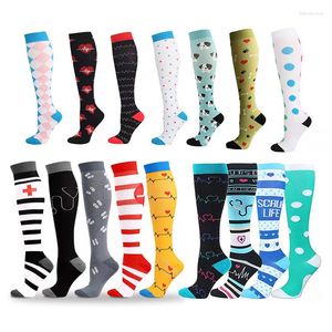 Sports Socks High Quality Compression Women Men Knee Nursing Varicose Veins Stocking Outdoor Running Football Soccer Sport Sock