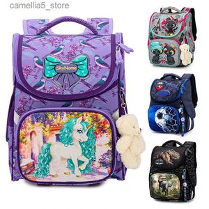 Backpacks kızlar karikatür sırt çantası ortopedik çocuklar için okul çantası erkekler için ilkokul yansıtıcı sırt çantası çocuk satchels mochila bebek q231108