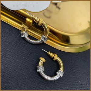 French Vintage Color Matching Earrings for Women's Fashion Heavy Industry Totem 925 Silver Need Light Luxury Charm Jewelry