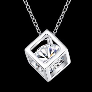 Kasanier Women Silver Jewelry Zircon Hao Stone Magic Square Necklace and Pendants for Necklace for Necklaces women party Gift333s