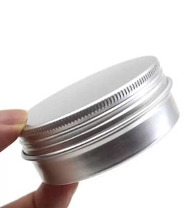 500pcs 5g Round Aluminum Packaging Bottles Cans Tins Storage Cream Cosmetic Pot Lip Balm Container Box Case Tin Jar Jars with Screw Lids Silver