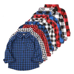 Kids Shirts Classic baby boy shirt Pure cotton children's shirt Fashion plaid boy T-shirt Children's shirt 230406