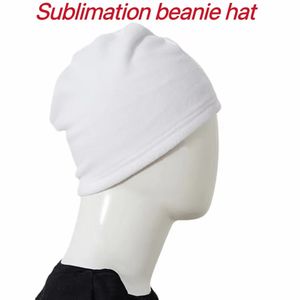 Winter Sublimation Baby Polar Fleece Beanie Party Supplies Fashion Skull Cap Heat Transfer DIY Blank White Hat New