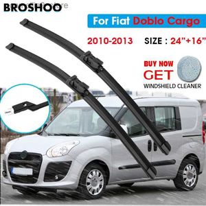 Windshield Wipers Car Wiper Blade For Fiat Doblo Cargo 24"+16" 2010-2013 Auto Windscreen Windshield Wipers Blades Window Wash Fit Push Button Arm Q231109